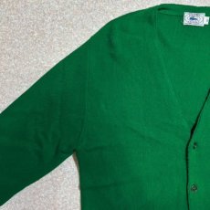 画像2: 「LACOSTE(ラコステ)」IZOD アイゾッド 70s 80s 糸巻きタグ 青ワニ Mサイズ グリーン アクリルニット カーディガン (2)