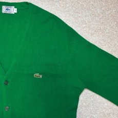 画像4: 「LACOSTE(ラコステ)」IZOD アイゾッド 70s 80s 糸巻きタグ 青ワニ Mサイズ グリーン アクリルニット カーディガン (4)