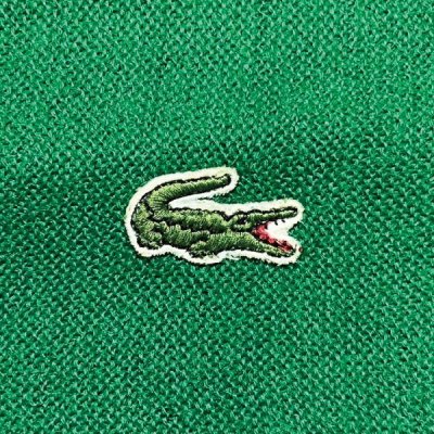 画像1: 「LACOSTE(ラコステ)」IZOD アイゾッド 70s 80s 糸巻きタグ 青ワニ Mサイズ グリーン アクリルニット カーディガン