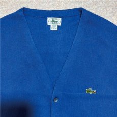 画像3: 「LACOSTE(ラコステ)」IZOD アイゾッド 80s 90s USA製 XLサイズ ブルー アクリルニット カーディガン (3)