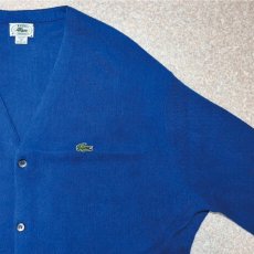 画像4: 「LACOSTE(ラコステ)」IZOD アイゾッド 80s 90s USA製 XLサイズ ブルー アクリルニット カーディガン (4)