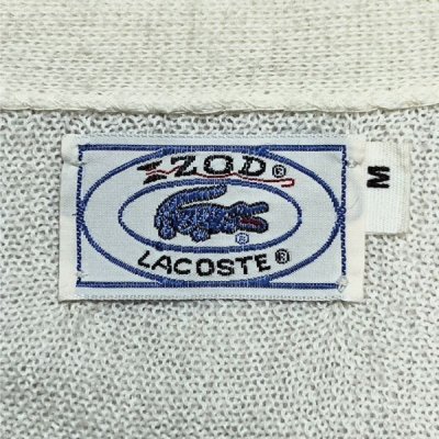 画像2: 「LACOSTE(ラコステ)」IZOD アイゾッド 70s 80s 糸巻きタグ 青ワニ Mサイズ ホワイト アクリルニット カーディガン