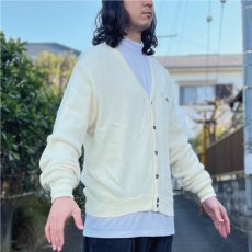 画像20: 「LACOSTE(ラコステ)」IZOD アイゾッド 70s 80s 糸巻きタグ 青ワニ Mサイズ ホワイト アクリルニット カーディガン (20)