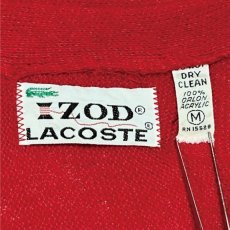 画像8: 「LACOSTE(ラコステ)」IZOD アイゾッド 70s 糸巻きタグ 青ワニ Mサイズ レッド アクリルニット カーディガン (8)