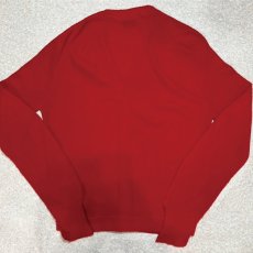 画像11: 「LACOSTE(ラコステ)」IZOD アイゾッド 70s 糸巻きタグ 青ワニ Mサイズ レッド アクリルニット カーディガン (11)