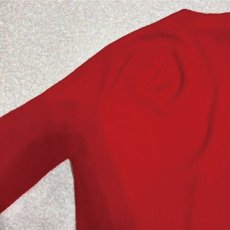 画像12: 「LACOSTE(ラコステ)」IZOD アイゾッド 70s 糸巻きタグ 青ワニ Mサイズ レッド アクリルニット カーディガン (12)