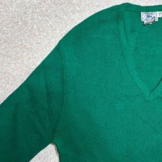 画像2: 「LACOSTE(ラコステ)」IZOD アイゾッド 70s 80s 糸巻きタグ 青ワニ Lサイズ グリーン アクリルニット セーター (2)