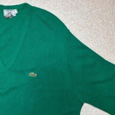 画像4: 「LACOSTE(ラコステ)」IZOD アイゾッド 70s 80s 糸巻きタグ 青ワニ Lサイズ グリーン アクリルニット セーター (4)