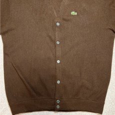 画像5: 「LACOSTE(ラコステ)」IZOD アイゾッド 70s 糸巻きタグ Lサイズ ブラウン アクリルニット カーディガン (5)