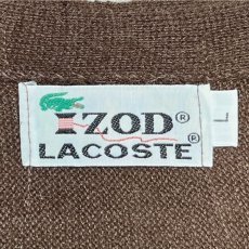 画像7: 「LACOSTE(ラコステ)」IZOD アイゾッド 70s 糸巻きタグ Lサイズ ブラウン アクリルニット カーディガン (7)