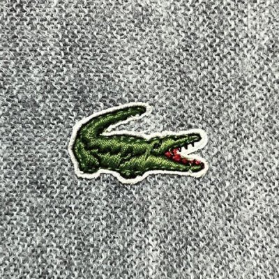 画像1: 「LACOSTE(ラコステ)」70s 80s 90s タグ欠損 ライトグレー アクリルニット セーター