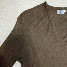 画像2: 「LACOSTE(ラコステ)」IZOD アイゾッド 70s 80s 糸巻きタグ 青ワニ XLサイズ ブラウン アクリルニット セーター (2)