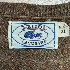 画像7: 「LACOSTE(ラコステ)」IZOD アイゾッド 70s 80s 糸巻きタグ 青ワニ XLサイズ ブラウン アクリルニット セーター (7)