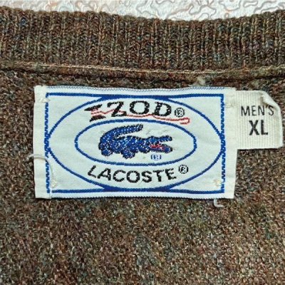 画像2: 「LACOSTE(ラコステ)」IZOD アイゾッド 70s 80s 糸巻きタグ 青ワニ XLサイズ ブラウン アクリルニット セーター