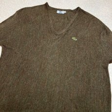 画像17: 「LACOSTE(ラコステ)」IZOD アイゾッド 70s 80s 糸巻きタグ 青ワニ XLサイズ ブラウン アクリルニット セーター (17)