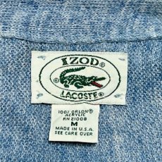 画像8: 「LACOSTE(ラコステ)」IZOD アイゾッド 80s 90s USA製 Mサイズ ブルーストライプ アクリルニット カーディガン (8)