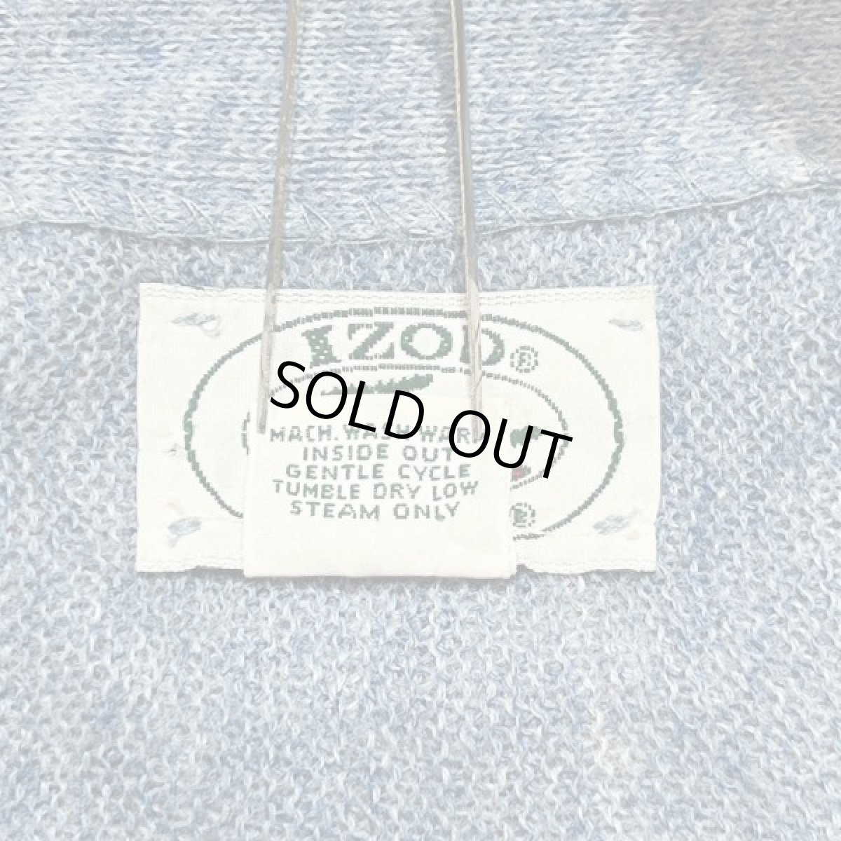 画像9: 「LACOSTE(ラコステ)」IZOD アイゾッド 80s 90s USA製 Mサイズ ブルーストライプ アクリルニット カーディガン (9)