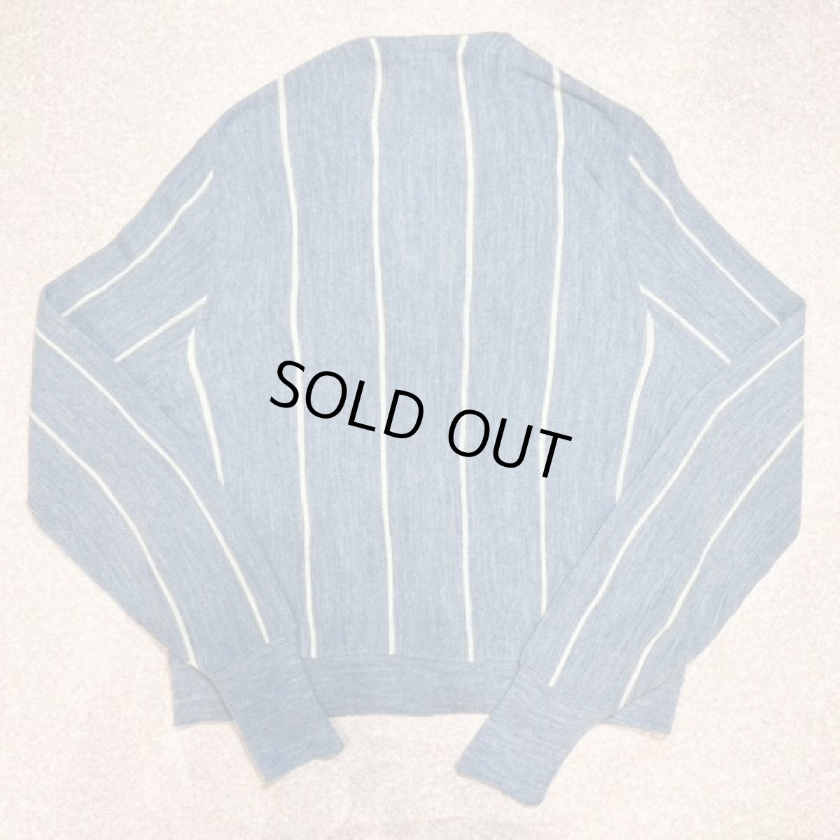 画像11: 「LACOSTE(ラコステ)」IZOD アイゾッド 80s 90s USA製 Mサイズ ブルーストライプ アクリルニット カーディガン (11)