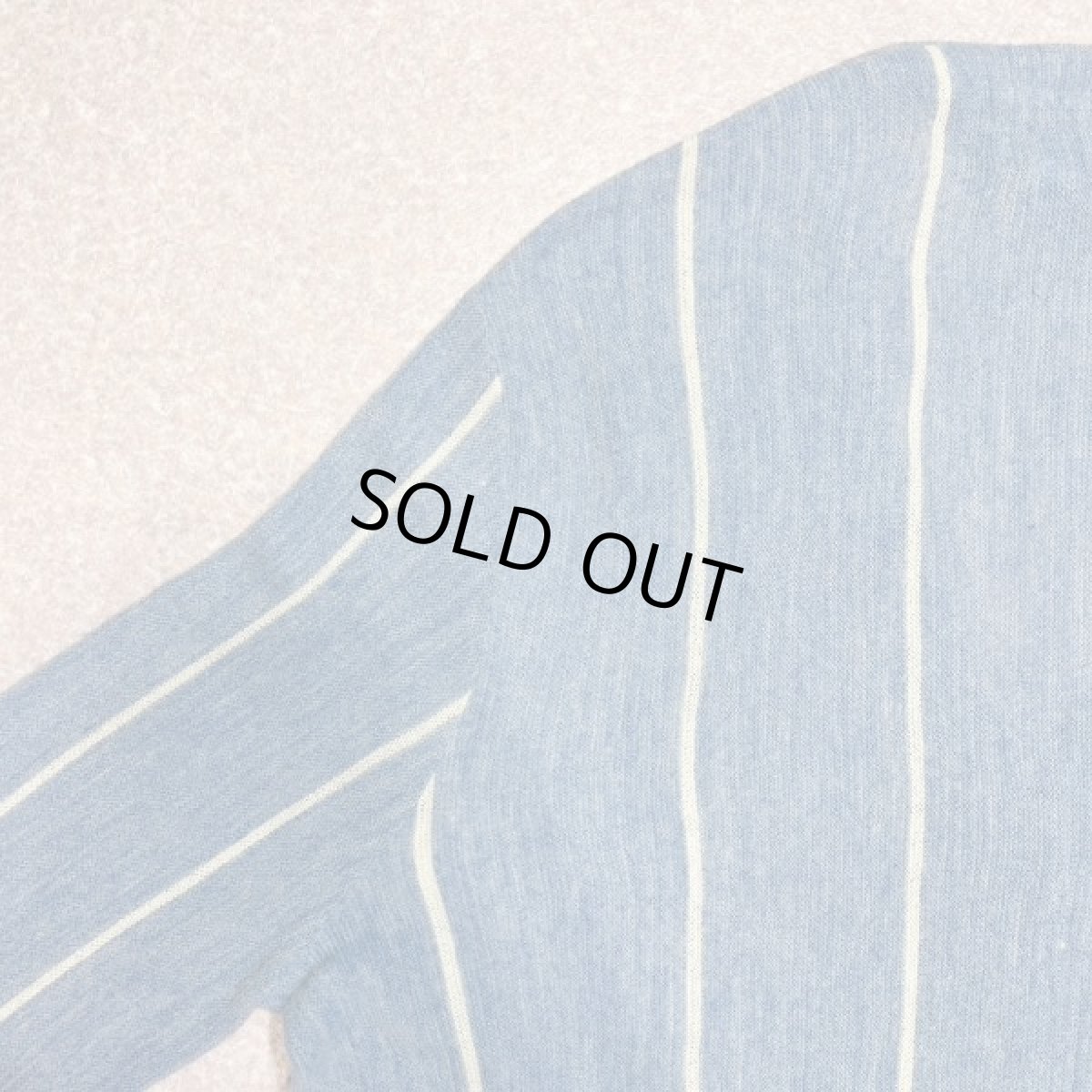 画像12: 「LACOSTE(ラコステ)」IZOD アイゾッド 80s 90s USA製 Mサイズ ブルーストライプ アクリルニット カーディガン (12)