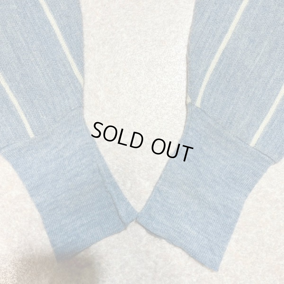 画像16: 「LACOSTE(ラコステ)」IZOD アイゾッド 80s 90s USA製 Mサイズ ブルーストライプ アクリルニット カーディガン (16)