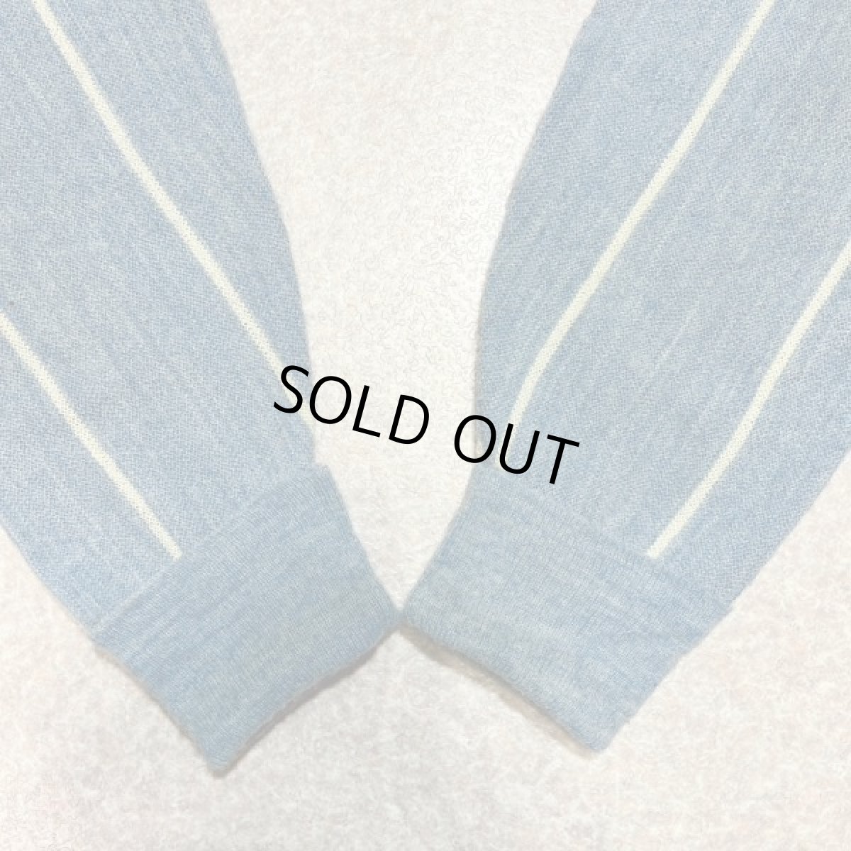 画像17: 「LACOSTE(ラコステ)」IZOD アイゾッド 80s 90s USA製 Mサイズ ブルーストライプ アクリルニット カーディガン (17)