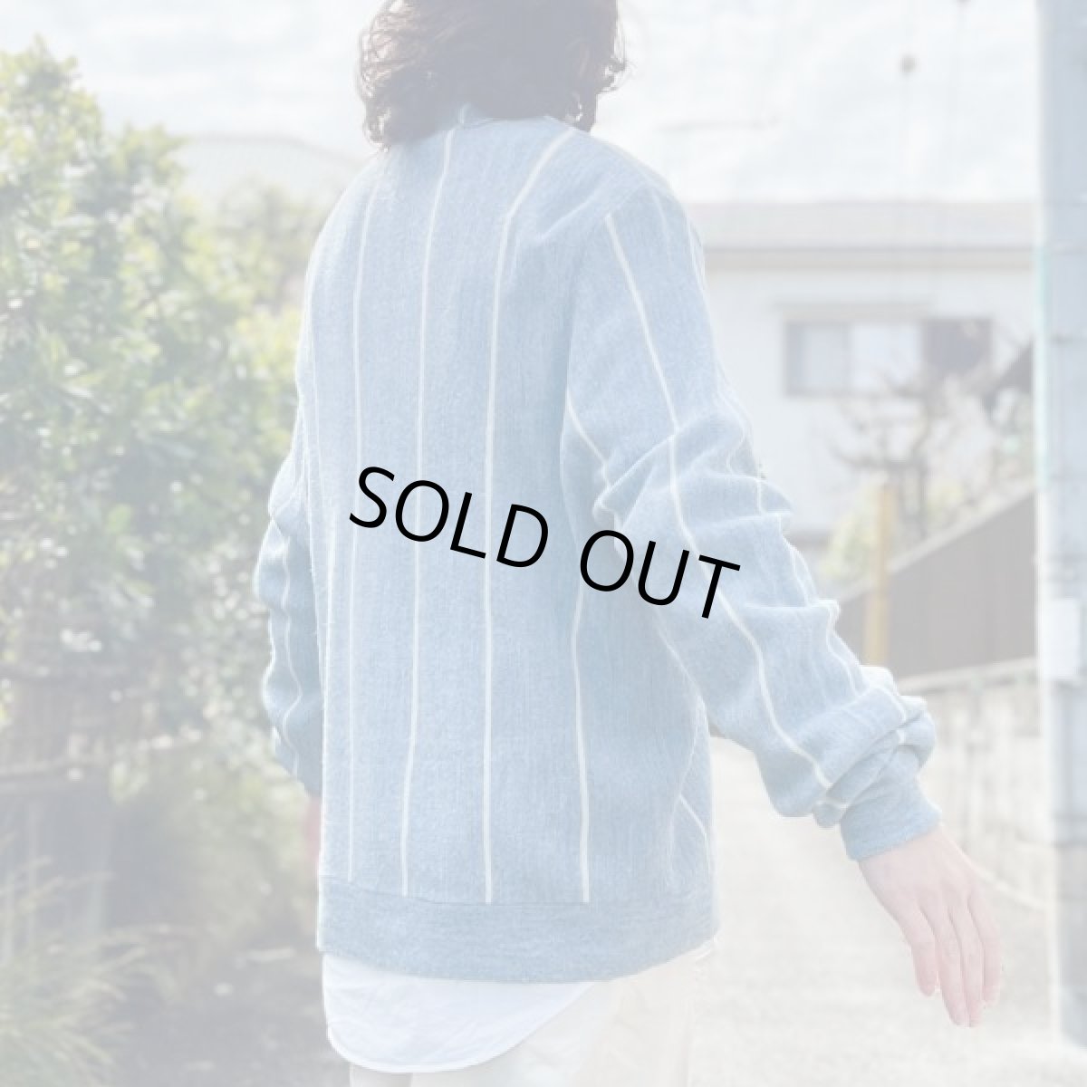 画像22: 「LACOSTE(ラコステ)」IZOD アイゾッド 80s 90s USA製 Mサイズ ブルーストライプ アクリルニット カーディガン (22)