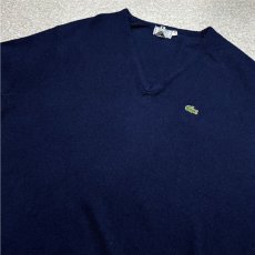 画像15: 「LACOSTE(ラコステ)」IZOD アイゾッド 70s 80s 糸巻きタグ 青ワニ Lサイズ ネイビー アクリルニット セーター (15)