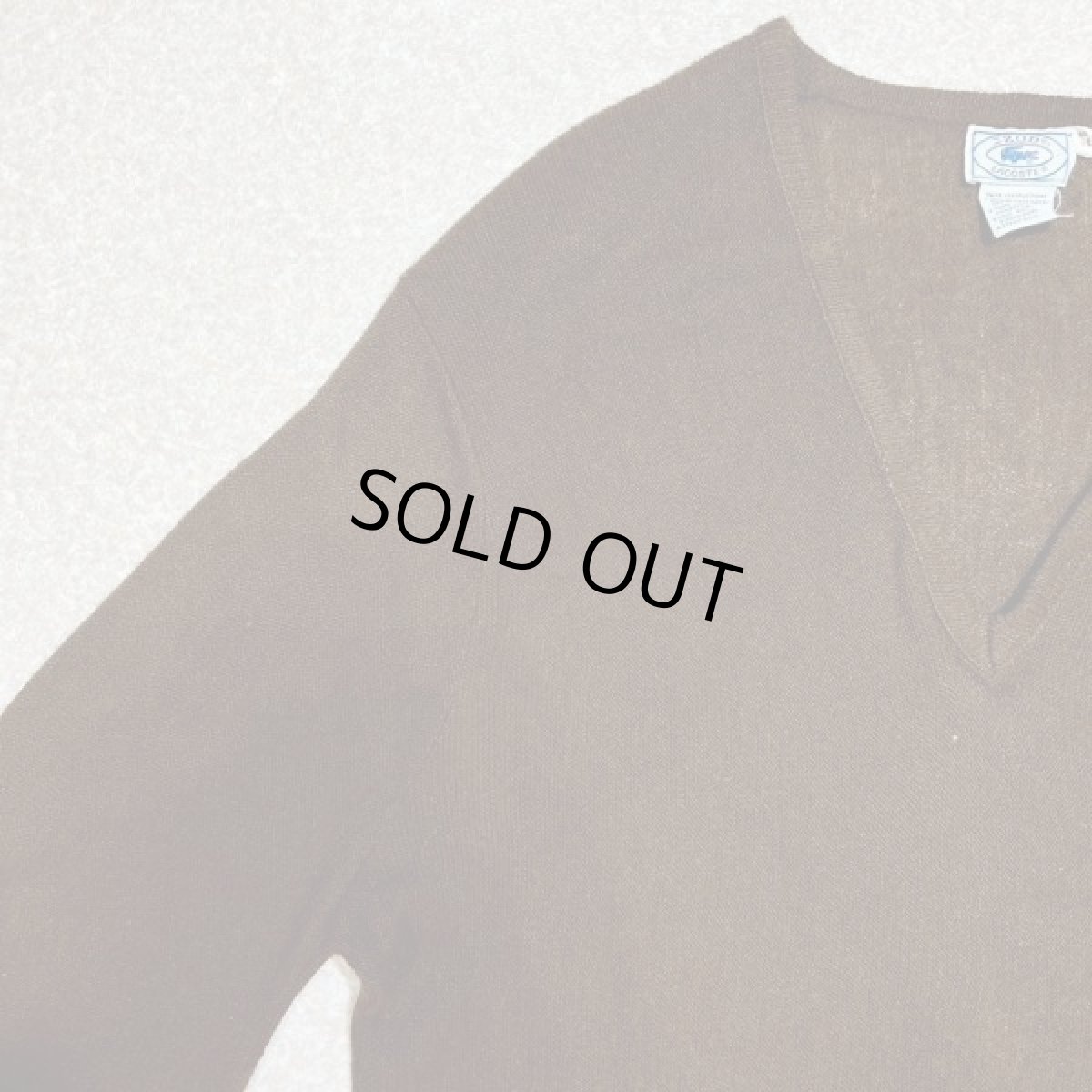 画像2: 「LACOSTE(ラコステ)」IZOD アイゾッド 70s 80s 糸巻きタグ 青ワニ Lサイズ ブラウン アクリルニット セーター (2)