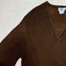 画像2: 「LACOSTE(ラコステ)」IZOD アイゾッド 70s 80s 糸巻きタグ 青ワニ Lサイズ ブラウン アクリルニット セーター (2)