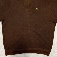 画像5: 「LACOSTE(ラコステ)」IZOD アイゾッド 70s 80s 糸巻きタグ 青ワニ Lサイズ ブラウン アクリルニット セーター (5)