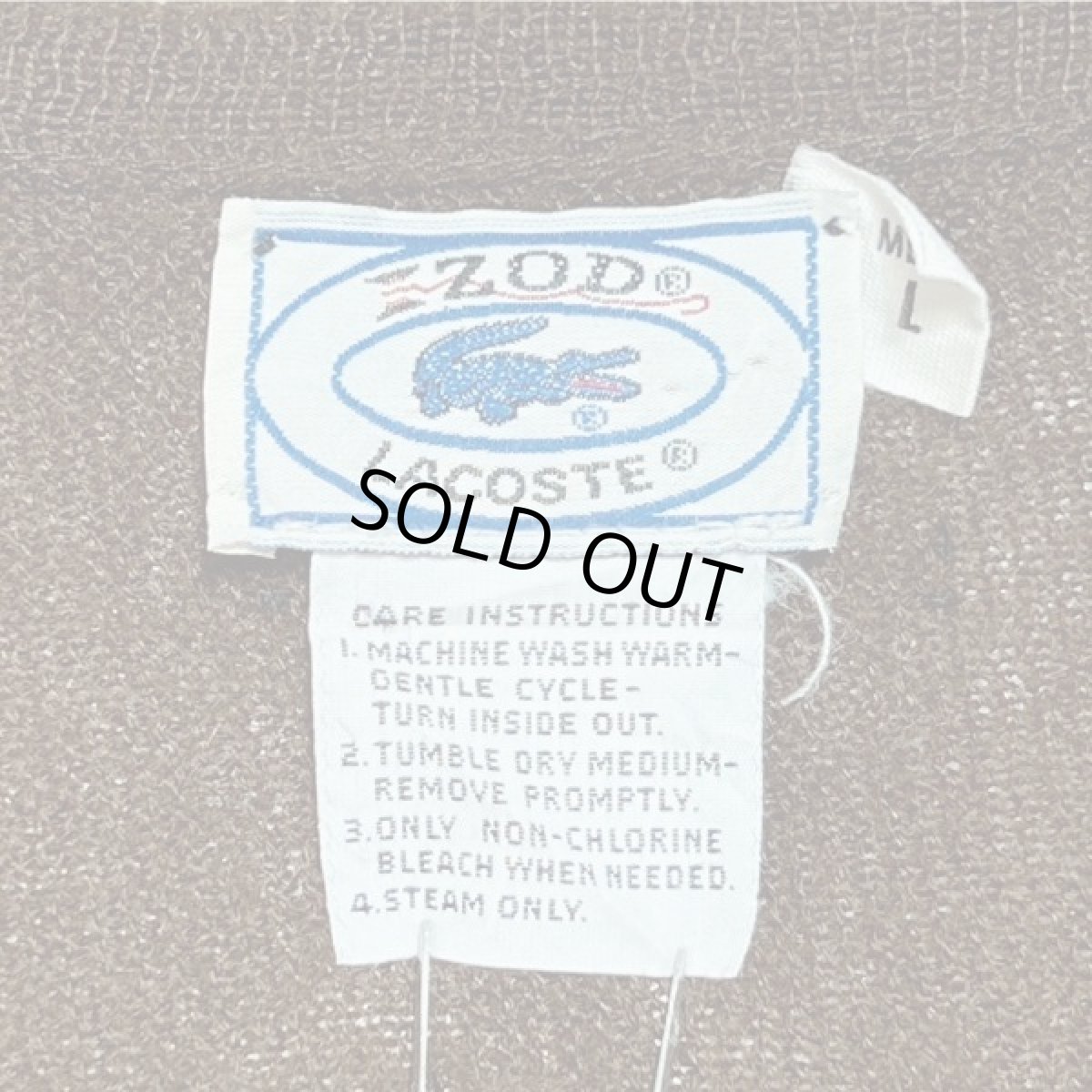 画像7: 「LACOSTE(ラコステ)」IZOD アイゾッド 70s 80s 糸巻きタグ 青ワニ Lサイズ ブラウン アクリルニット セーター (7)