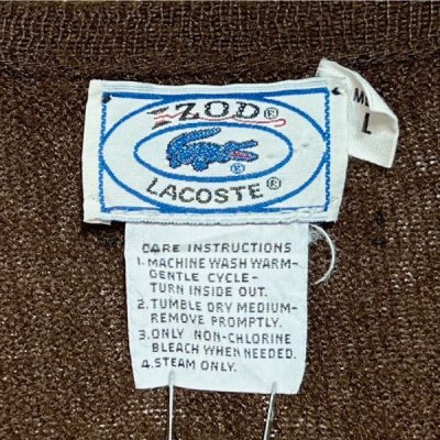 画像2: 「LACOSTE(ラコステ)」IZOD アイゾッド 70s 80s 糸巻きタグ 青ワニ Lサイズ ブラウン アクリルニット セーター