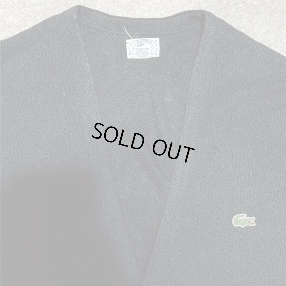 画像3: 「LACOSTE(ラコステ)」IZOD アイゾッド 80s 90s USA製 Lサイズ ブラック アクリルニット カーディガン (3)