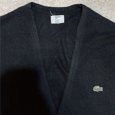 画像3: 「LACOSTE(ラコステ)」IZOD アイゾッド 80s 90s USA製 Lサイズ ブラック アクリルニット カーディガン (3)