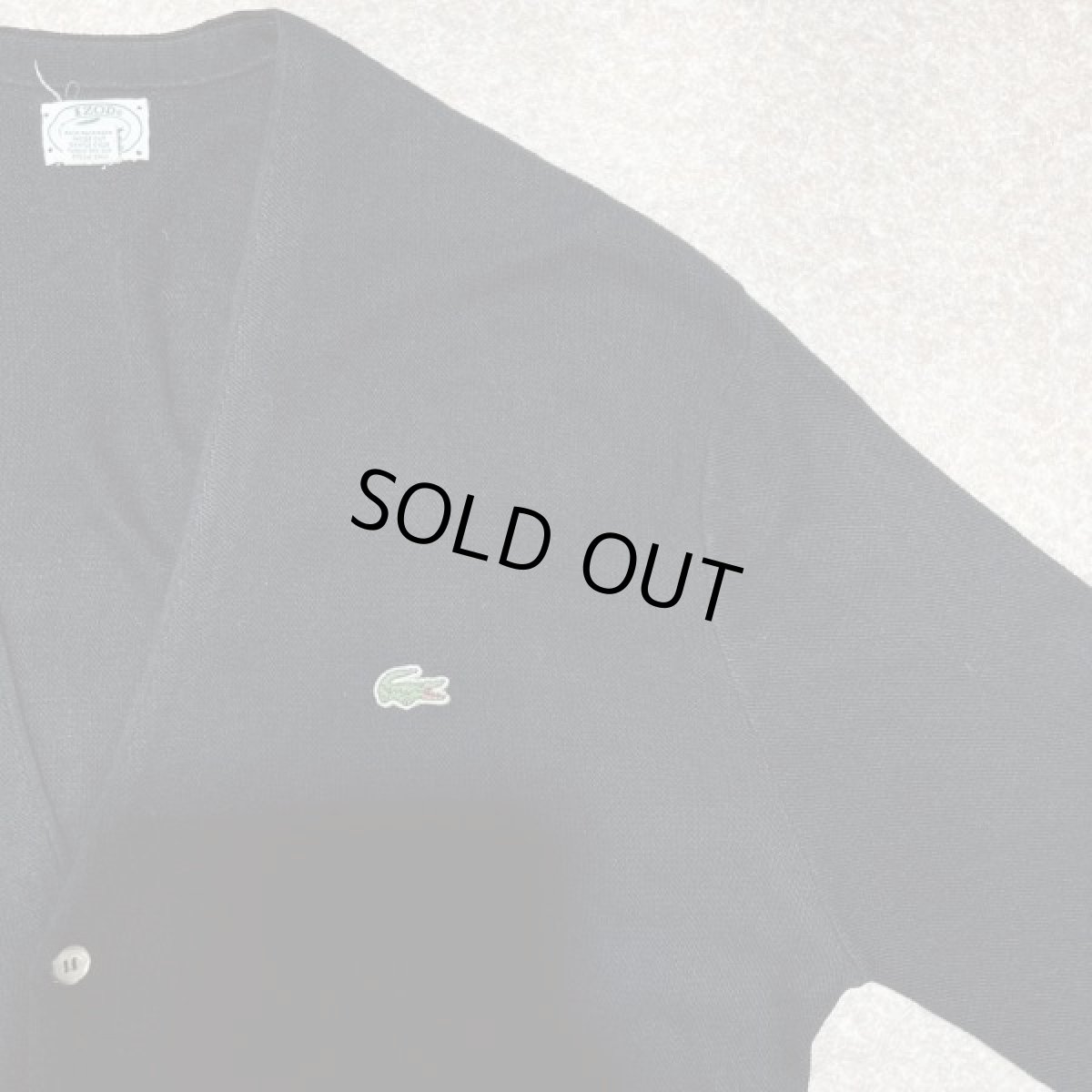 画像4: 「LACOSTE(ラコステ)」IZOD アイゾッド 80s 90s USA製 Lサイズ ブラック アクリルニット カーディガン (4)