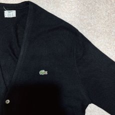 画像4: 「LACOSTE(ラコステ)」IZOD アイゾッド 80s 90s USA製 Lサイズ ブラック アクリルニット カーディガン (4)