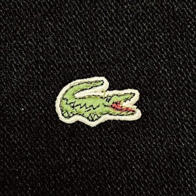 画像1: 「LACOSTE(ラコステ)」IZOD アイゾッド 80s 90s USA製 Lサイズ ブラック アクリルニット カーディガン