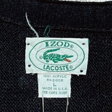 画像7: 「LACOSTE(ラコステ)」IZOD アイゾッド 80s 90s USA製 Lサイズ ブラック アクリルニット カーディガン (7)