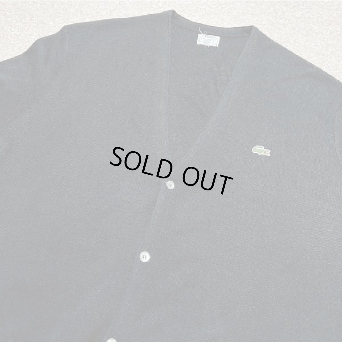 画像19: 「LACOSTE(ラコステ)」IZOD アイゾッド 80s 90s USA製 Lサイズ ブラック アクリルニット カーディガン (19)