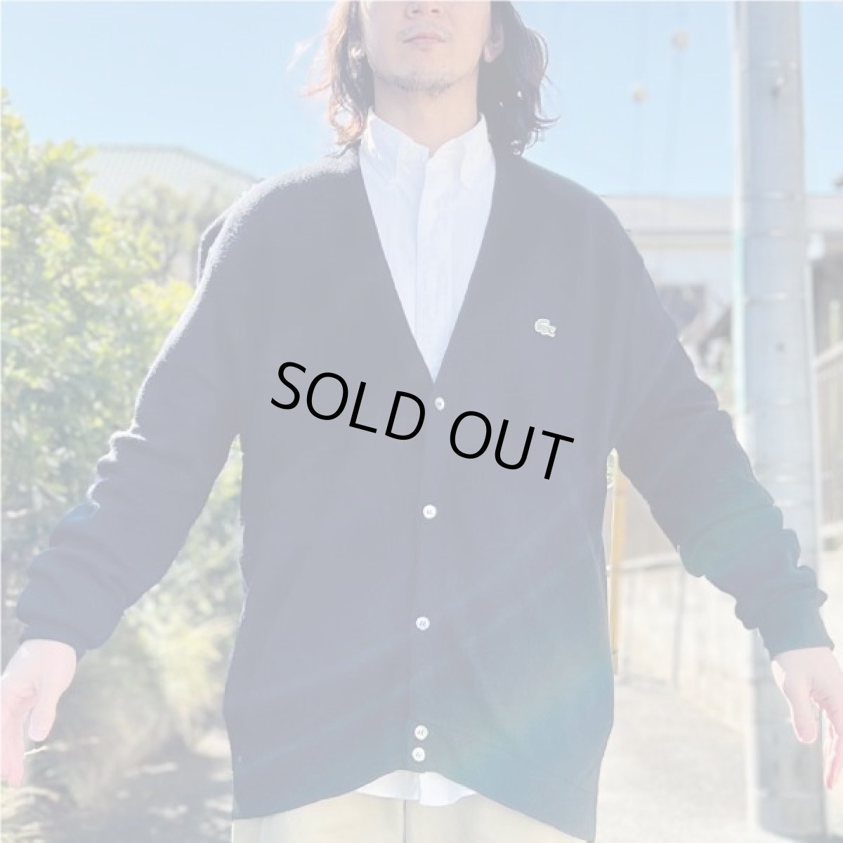 画像20: 「LACOSTE(ラコステ)」IZOD アイゾッド 80s 90s USA製 Lサイズ ブラック アクリルニット カーディガン (20)