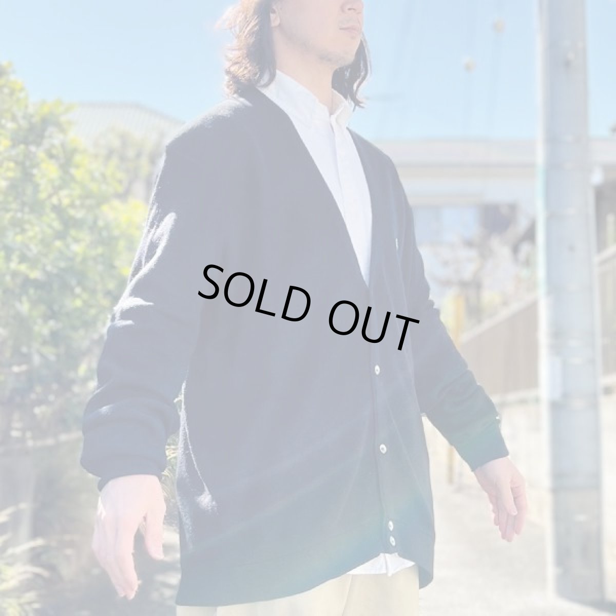 画像21: 「LACOSTE(ラコステ)」IZOD アイゾッド 80s 90s USA製 Lサイズ ブラック アクリルニット カーディガン (21)