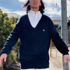 画像17: 「LACOSTE(ラコステ)」IZOD アイゾッド 80s 90s USA製 Lサイズ ネイビー ブラック アクリルニット セーター (17)