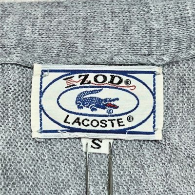 画像2: 「LACOSTE(ラコステ)」IZOD アイゾッド 70s 80s 糸巻きタグ 青ワニ Sサイズ ライトグレー アクリルニット カーディガン