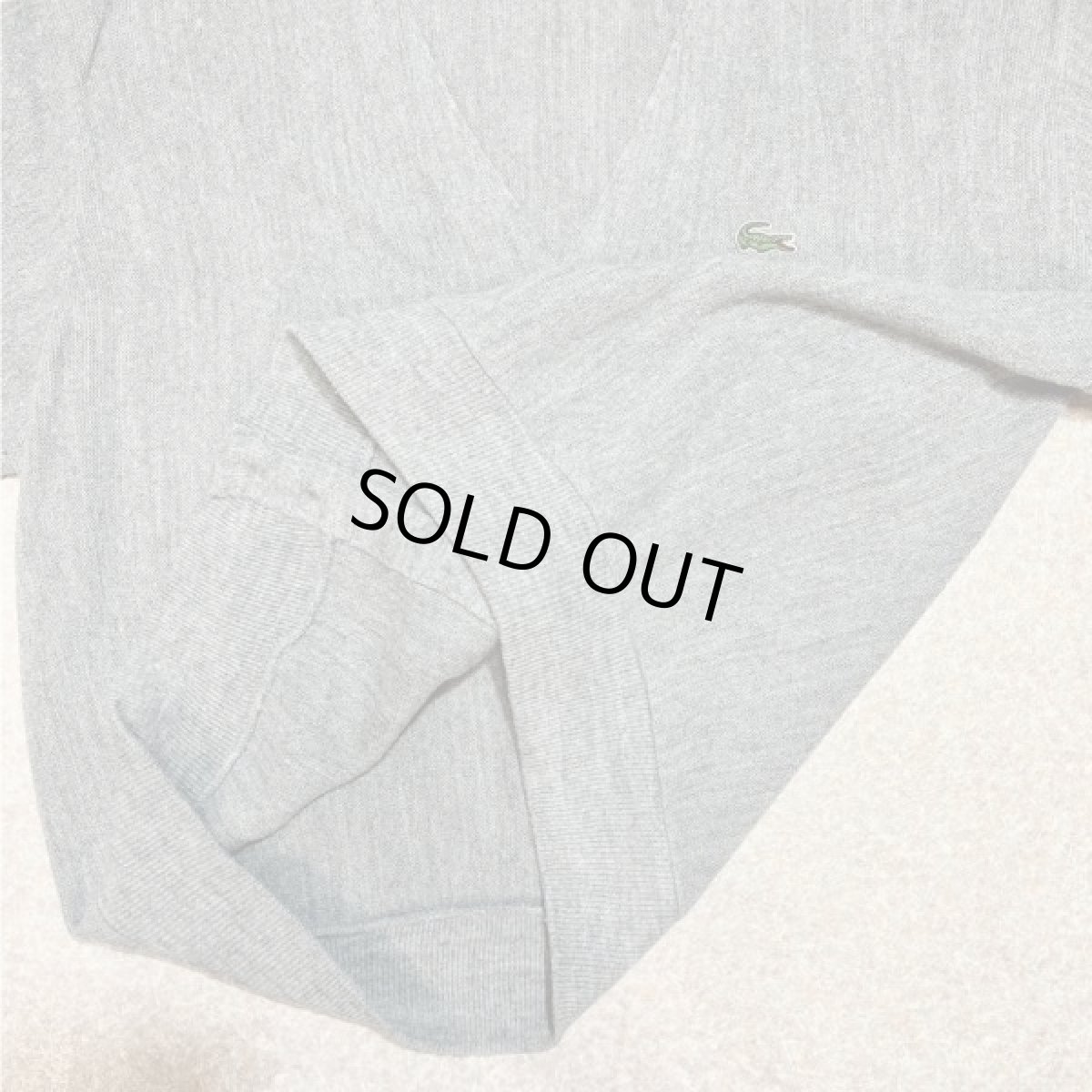 画像10: 「LACOSTE(ラコステ)」IZOD アイゾッド 70s 80s 糸巻きタグ 青ワニ Sサイズ ライトグレー アクリルニット カーディガン (10)