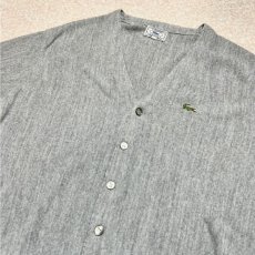 画像20: 「LACOSTE(ラコステ)」IZOD アイゾッド 70s 80s 糸巻きタグ 青ワニ Sサイズ ライトグレー アクリルニット カーディガン (20)