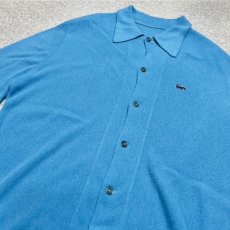 画像16: 「LACOSTE(ラコステ)」70s 80s 90s タグ欠損 スカイブルー アクリルニット 襟付き シャツ カーディガン (16)