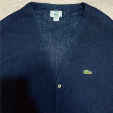 画像3: 「LACOSTE(ラコステ)」IZOD アイゾッド 80s 90s USA製 XLサイズ ネイビー アクリルニット カーディガン (3)