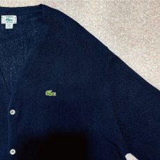 画像4: 「LACOSTE(ラコステ)」IZOD アイゾッド 80s 90s USA製 XLサイズ ネイビー アクリルニット カーディガン (4)