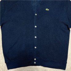 画像5: 「LACOSTE(ラコステ)」IZOD アイゾッド 80s 90s USA製 XLサイズ ネイビー アクリルニット カーディガン (5)