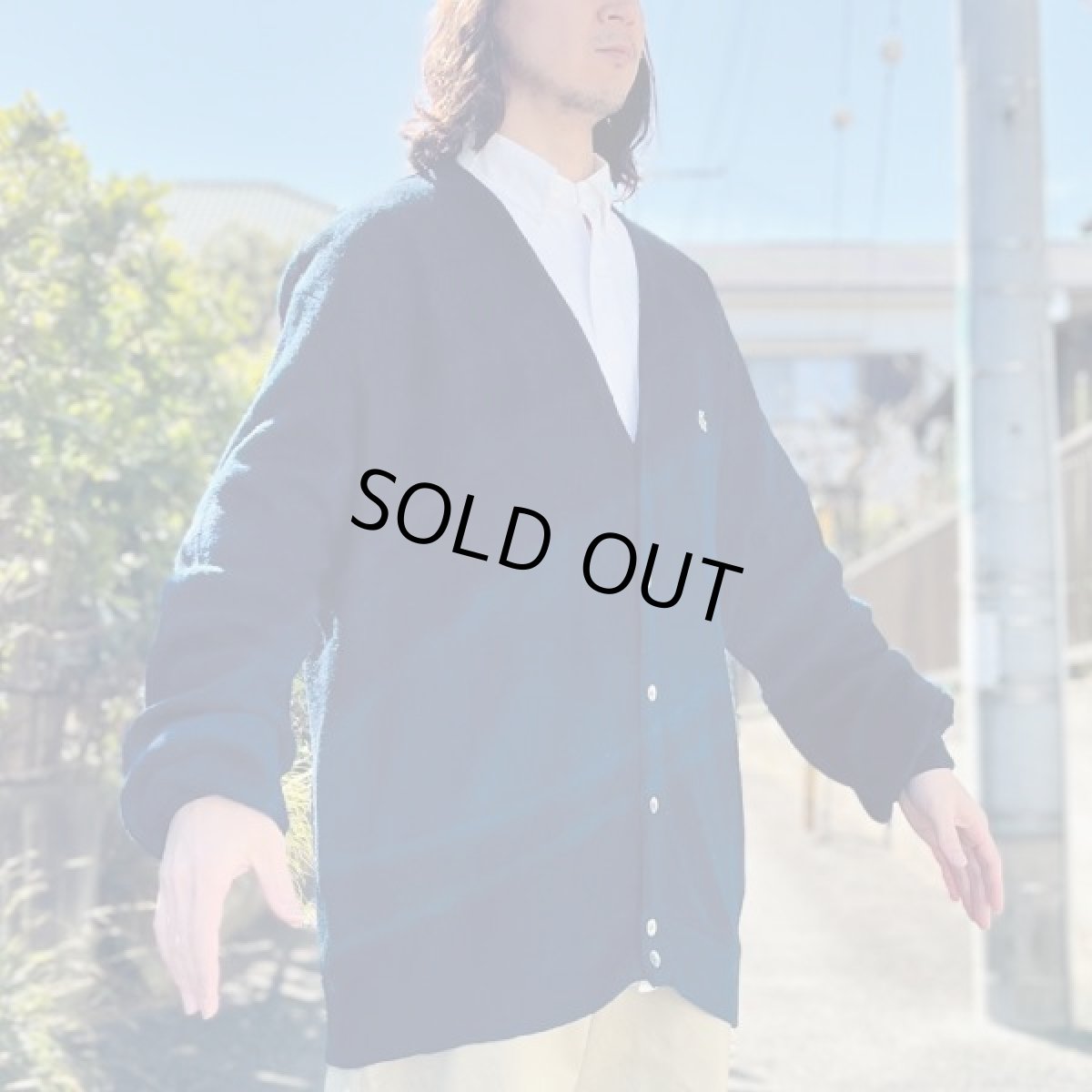 画像22: 「LACOSTE(ラコステ)」IZOD アイゾッド 80s 90s USA製 XLサイズ ネイビー アクリルニット カーディガン (22)